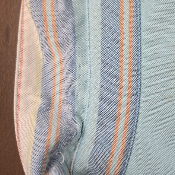 OXFORD Striped Polo Shirt Blue and White  - Blue Haven Sz XL - Picture 9 of 9